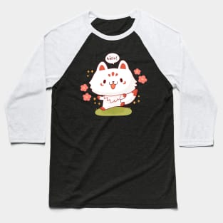 Hello Cute Kitsune Baseball T-Shirt